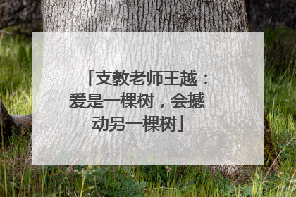 支教老师王越：爱是一棵树，会撼动另一棵树