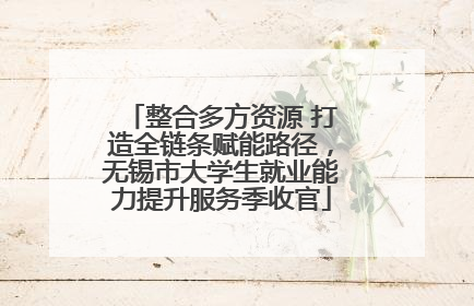 整合多方资源 打造全链条赋能路径，无锡市大学生就业能力提升服务季收官