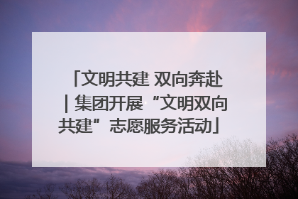 文明共建 双向奔赴｜集团开展“文明双向共建”志愿服务活动