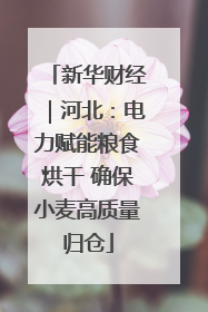 新华财经｜河北：电力赋能粮食烘干 确保小麦高质量归仓