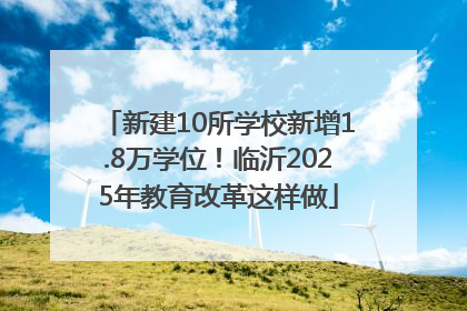 新建10所学校新增1.8万学位！临沂2025年教育改革这样做
