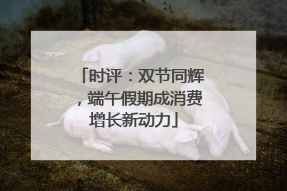时评：双节同辉，端午假期成消费增长新动力