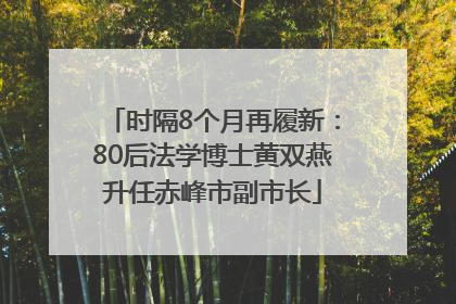 时隔8个月再履新：80后法学博士黄双燕升任赤峰市副市长