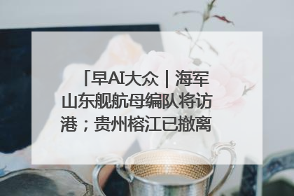 早AI大众｜海军山东舰航母编队将访港；贵州榕江已撤离转移群众超4万人