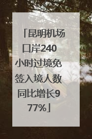 昆明机场口岸240小时过境免签入境人数同比增长977%