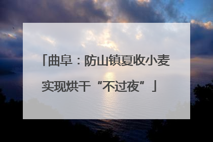 曲阜：防山镇夏收小麦实现烘干“不过夜”