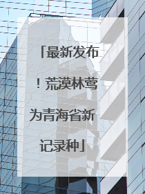 最新发布！荒漠林莺为青海省新记录种