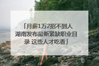 月薪1万2招不到人 湖南发布最新紧缺职业目录 这些人才吃香
