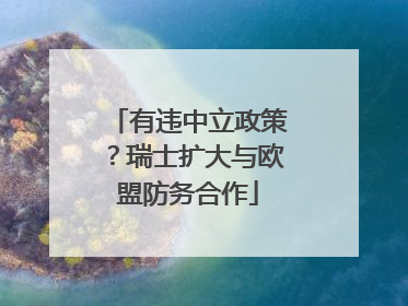有违中立政策？瑞士扩大与欧盟防务合作