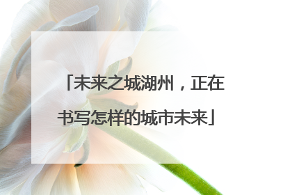 未来之城湖州，正在书写怎样的城市未来