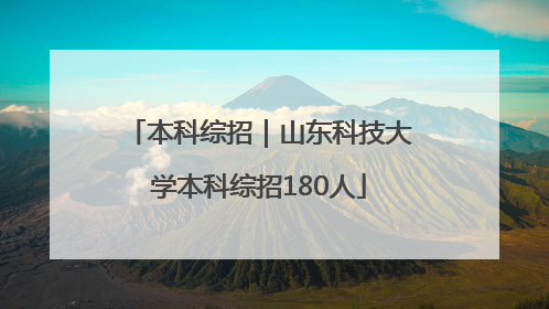 本科综招｜山东科技大学本科综招180人