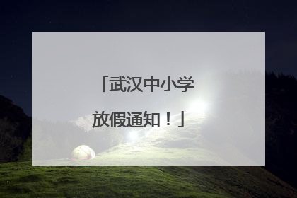 武汉中小学放假通知！