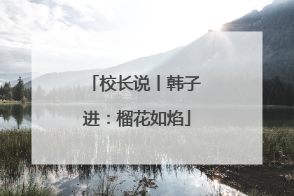 校长说丨韩子进：榴花如焰
