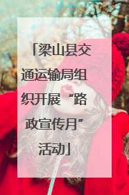 梁山县交通运输局组织开展“路政宣传月”活动