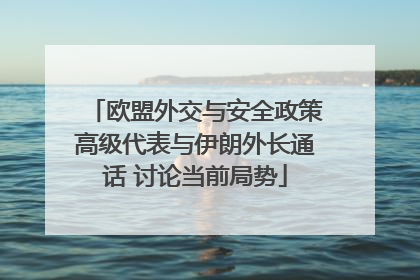 欧盟外交与安全政策高级代表与伊朗外长通话 讨论当前局势
