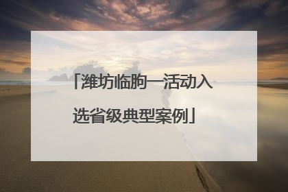 潍坊临朐一活动入选省级典型案例