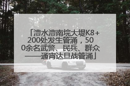 澧水澧南垸大堤K8+200处发生管涌，500余名武警、民兵、群众——通宵达旦战管涌