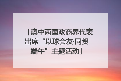 澳中两国政商界代表出席“以球会友·同贺端午”主题活动