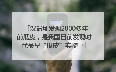 汉遗址发现2000多年前瓜皮，是我国目前发现时代最早“瓜皮”实物→