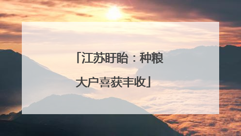 江苏盱眙：种粮大户喜获丰收