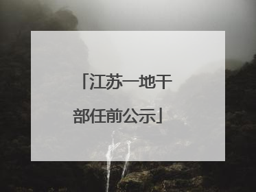 江苏一地干部任前公示