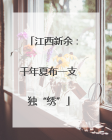 江西新余：千年夏布一支独“绣”