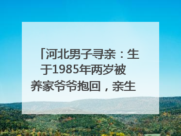 河北男子寻亲：生于1985年两岁被养家爷爷抱回，亲生父母疑为四川仪陇人｜红星寻人
