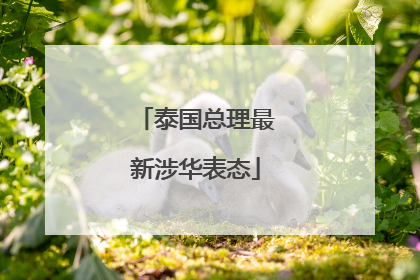 泰国总理最新涉华表态
