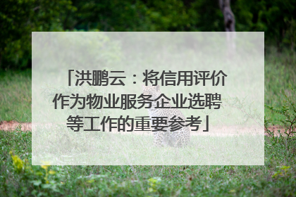 洪鹏云：将信用评价作为物业服务企业选聘等工作的重要参考
