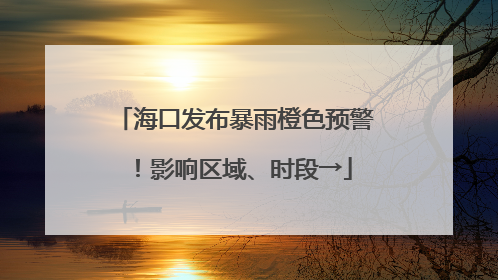 海口发布暴雨橙色预警！影响区域、时段→