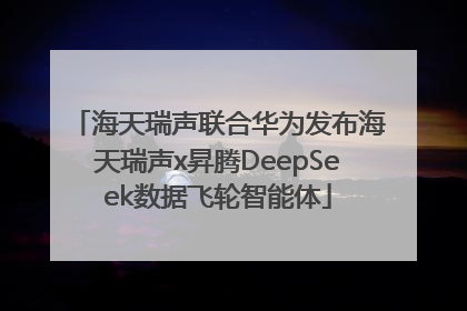 海天瑞声联合华为发布海天瑞声x昇腾DeepSeek数据飞轮智能体