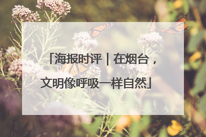 海报时评｜在烟台，文明像呼吸一样自然