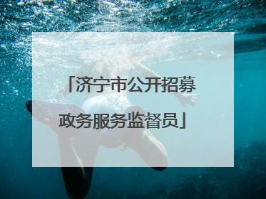 济宁市公开招募政务服务监督员