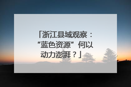 浙江县域观察：“蓝色资源”何以动力澎湃？