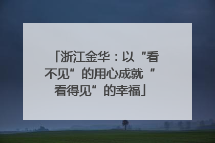 浙江金华：以“看不见”的用心成就“看得见”的幸福