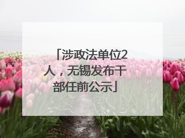 涉政法单位2人，无锡发布干部任前公示