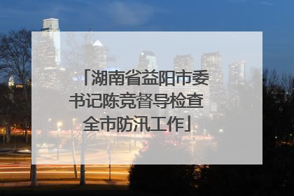 湖南省益阳市委书记陈竞督导检查全市防汛工作