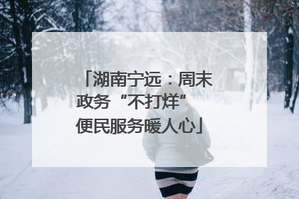 湖南宁远：周末政务“不打烊” 便民服务暖人心