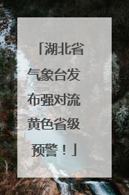 湖北省气象台发布强对流黄色省级预警！