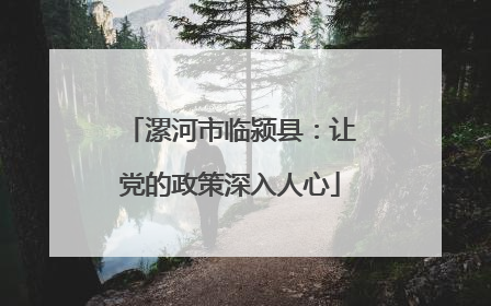 漯河市临颍县：让党的政策深入人心