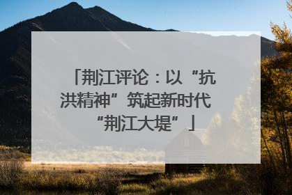 荆江评论：以“抗洪精神”筑起新时代“荆江大堤”