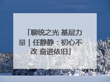 聊统之光 基层力量｜任静静：初心不改 奋进依旧