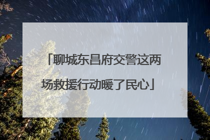 聊城东昌府交警这两场救援行动暖了民心