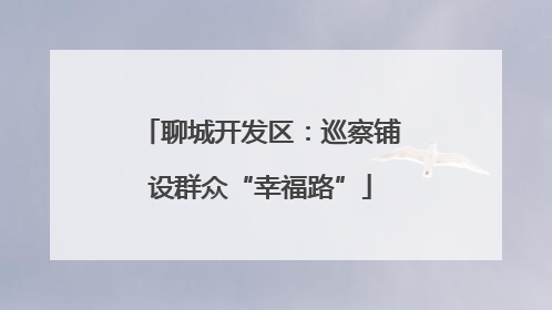 聊城开发区：巡察铺设群众“幸福路”