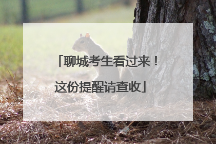 聊城考生看过来！这份提醒请查收