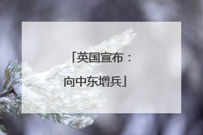 英国宣布：向中东增兵