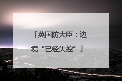 英国防大臣：边境“已经失控”