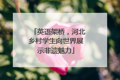 英语架桥，河北乡村学生向世界展示非遗魅力