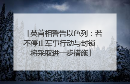英首相警告以色列：若不停止军事行动与封锁 将采取进一步措施