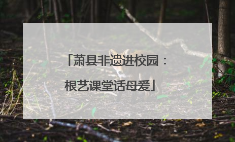 萧县非遗进校园：根艺课堂话母爱